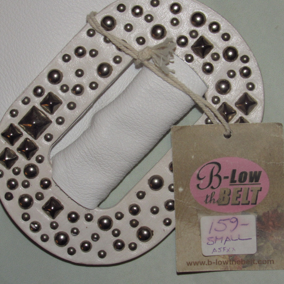 B-Low The Belt genuine leather white belt SMALL - Picture 4 of 8